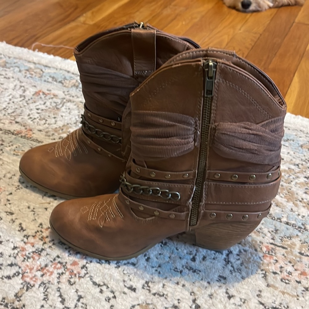 Heeled Ankle Cowboy Boots - Picture 2 of 3